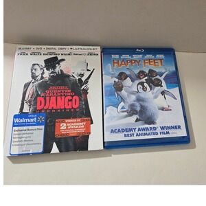 Django Unchained Blu-ray Walmart Exclusive & Happy Feet Blu-ray Movie Bundle